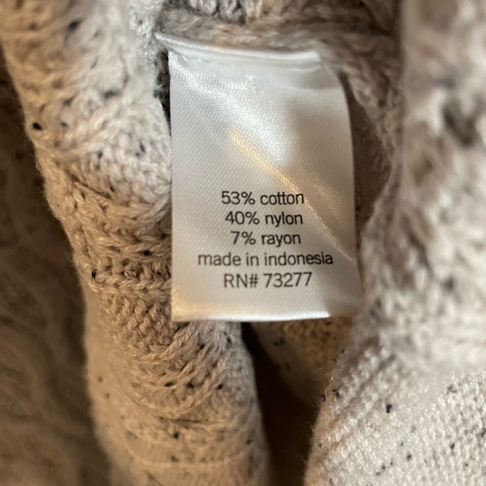 Sonoma Oversized Cable Knit Crew Neck Sweater Oatmeal Color W/ Speckles Size XL - Picture 5 of 9